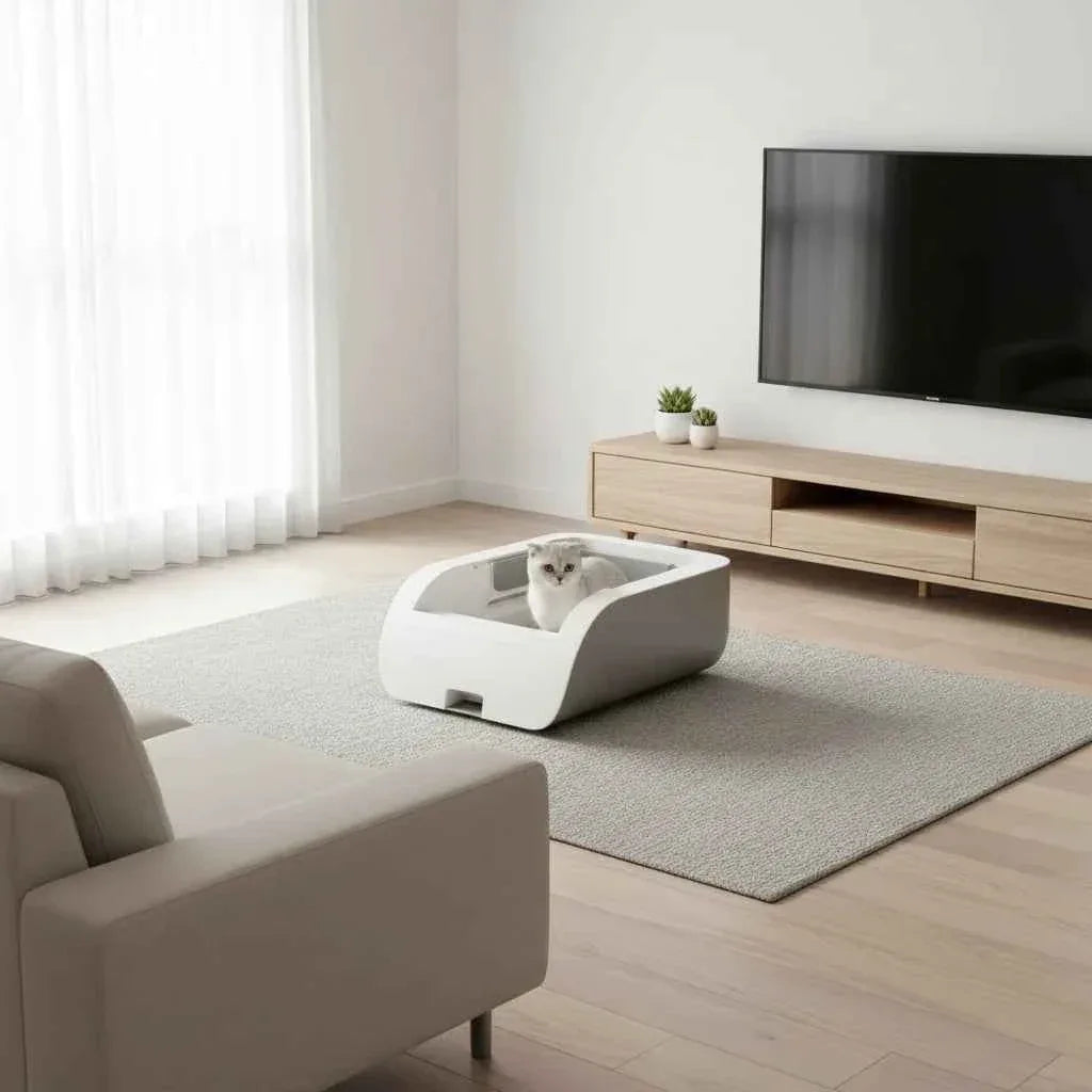 Purrfect Paws Automatic Litter Box with Trash Bag & Sand Mat - Effortless Clean-Up for Happy Cats - Happy Tails - paws & love