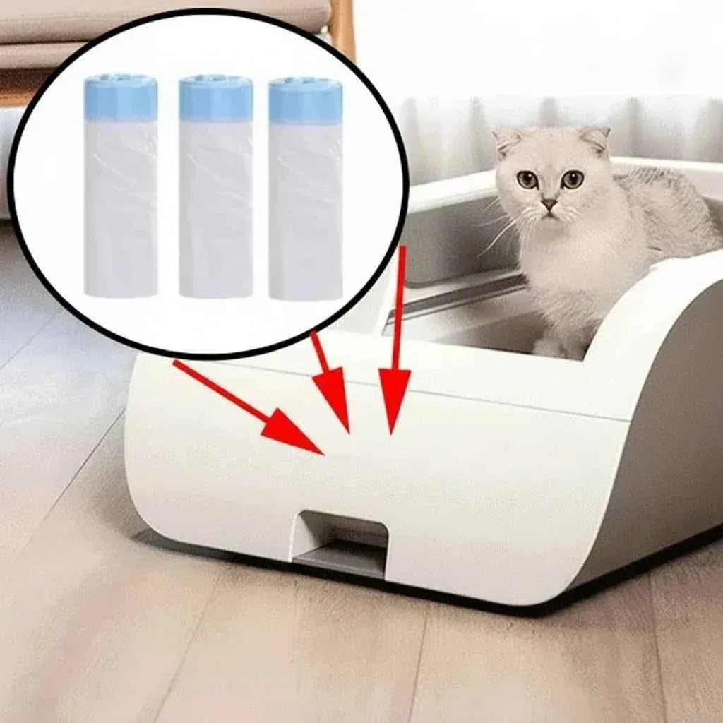 Purrfect Paws Automatic Litter Box with Trash Bag & Sand Mat - Effortless Clean-Up for Happy Cats - Happy Tails - paws & love