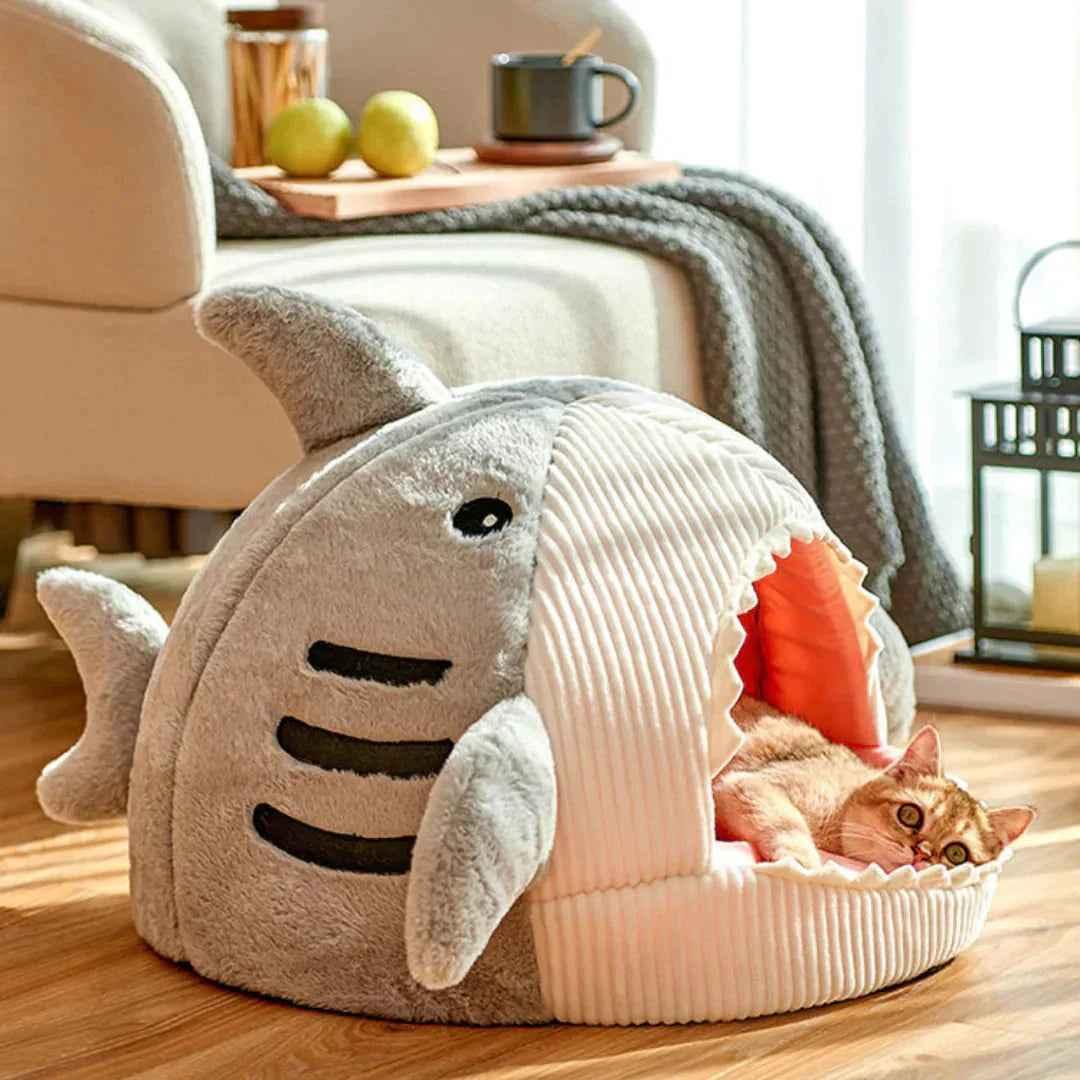 Shark Pet Bed - Plush Design - Happy Tails - paws & love