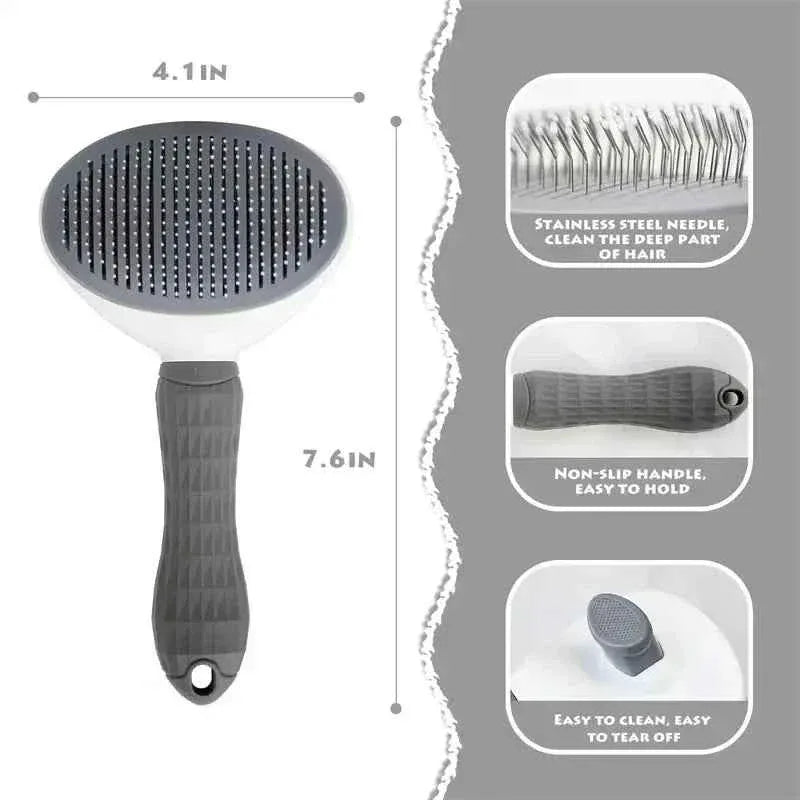 Self-Cleaning Pet Grooming Brush - Happy Tails - paws & love