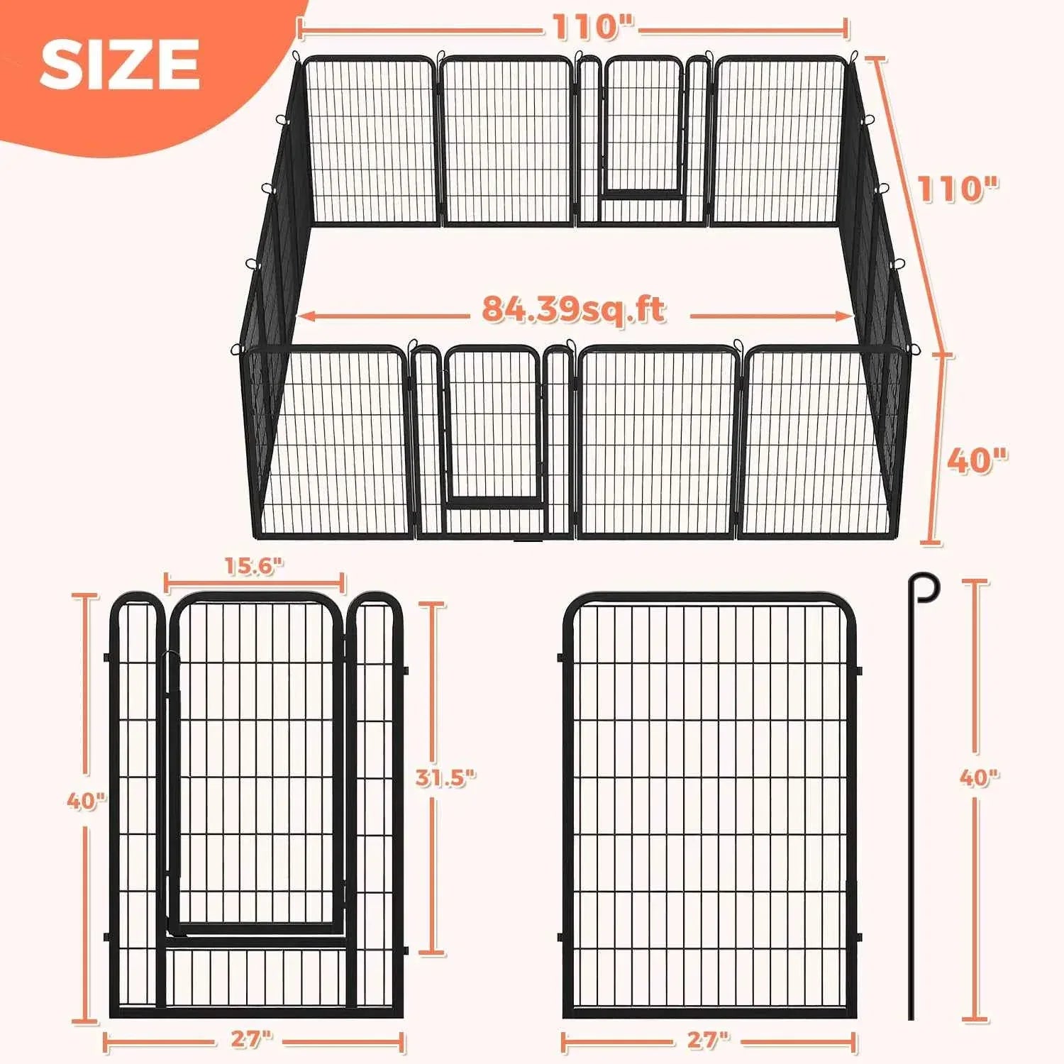 Foldable Dog Playpen with Door - Happy Tails - paws & love