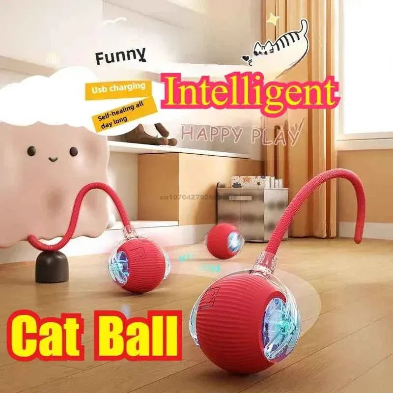 Feline Frenzy Interactive Cat Toy - Rechargeable Rolling Ball with Faux Tail for Ultimate Pet Training Fun - Happy Tails - paws & love