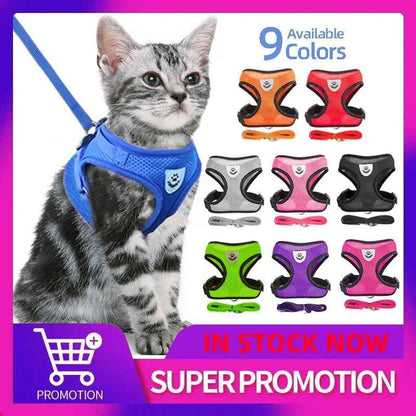 Cat Harness Leash Set for Small Dogs Adjustable Puppy Cat Harness Vest