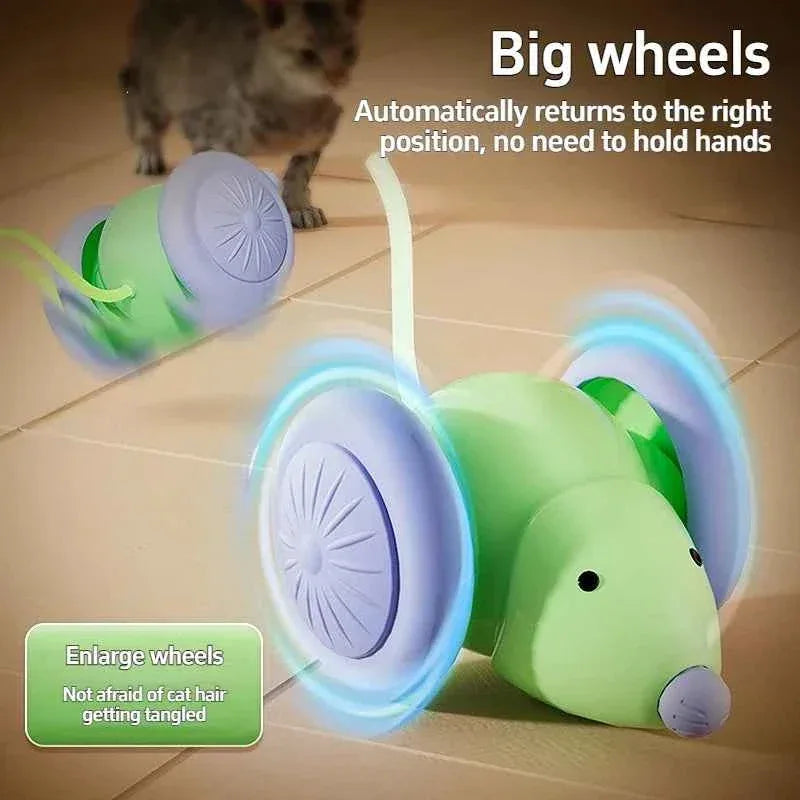 Electric Mouse Car Cat Toy - Interactive Play with Intelligent Obstacle Avoidance for Cats - Happy Tails - paws & love