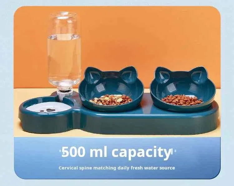 3-in-1 Tilted Cat Bowl - Happy Tails - paws & love