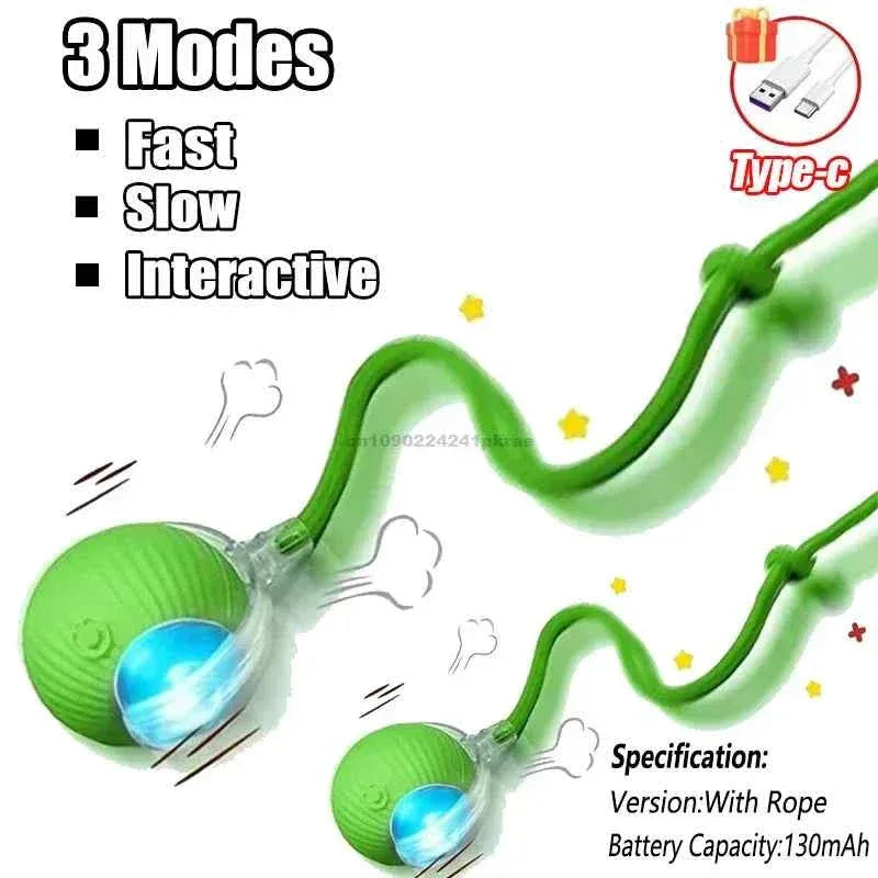 Feline Frenzy Interactive Cat Toy - Rechargeable Rolling Ball with Faux Tail for Ultimate Pet Training Fun - Happy Tails - paws & love