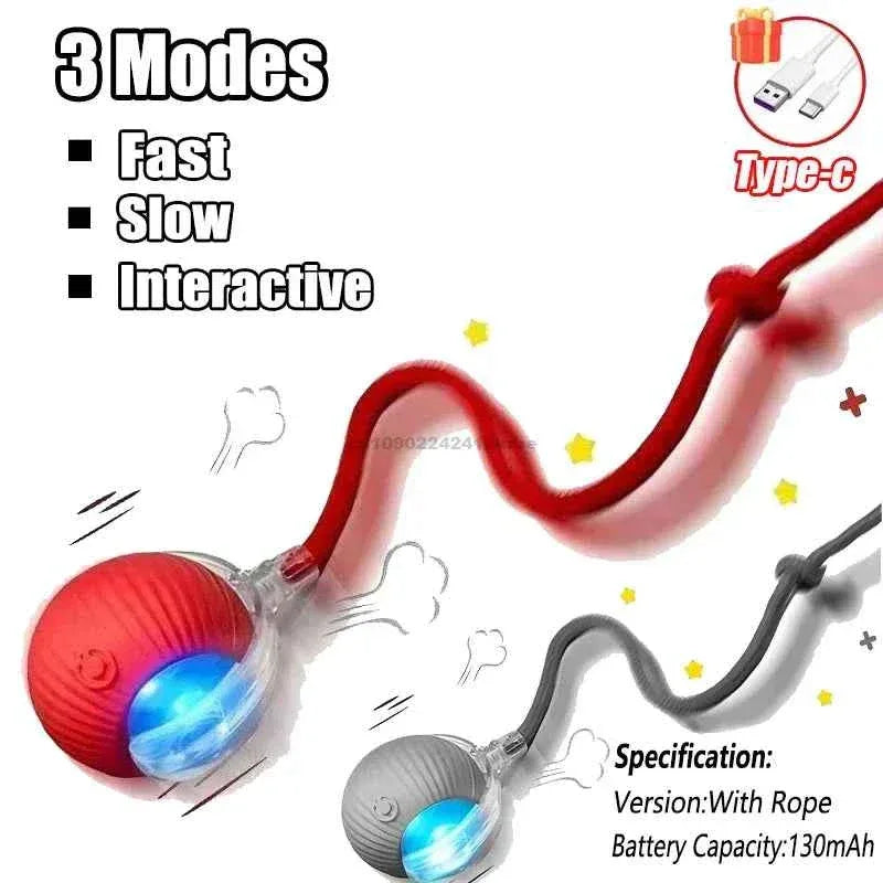 Feline Frenzy Interactive Cat Toy - Rechargeable Rolling Ball with Faux Tail for Ultimate Pet Training Fun - Happy Tails - paws & love