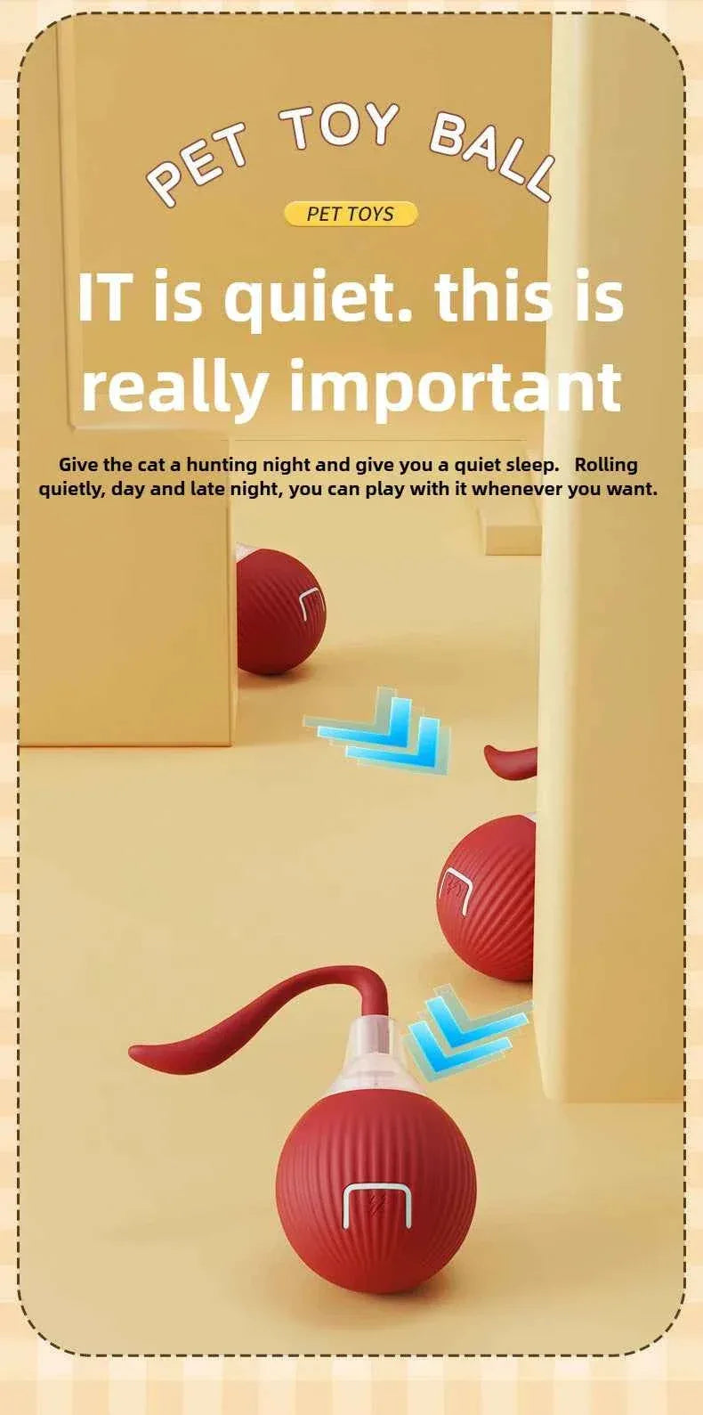 PawPal Automatic Rolling Ball Toy - Rechargeable Interactive Toy for Cats & Dogs - Happy Tails - paws & love