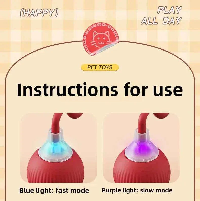 PawPal Automatic Rolling Ball Toy - Rechargeable Interactive Toy for Cats & Dogs - Happy Tails - paws & love