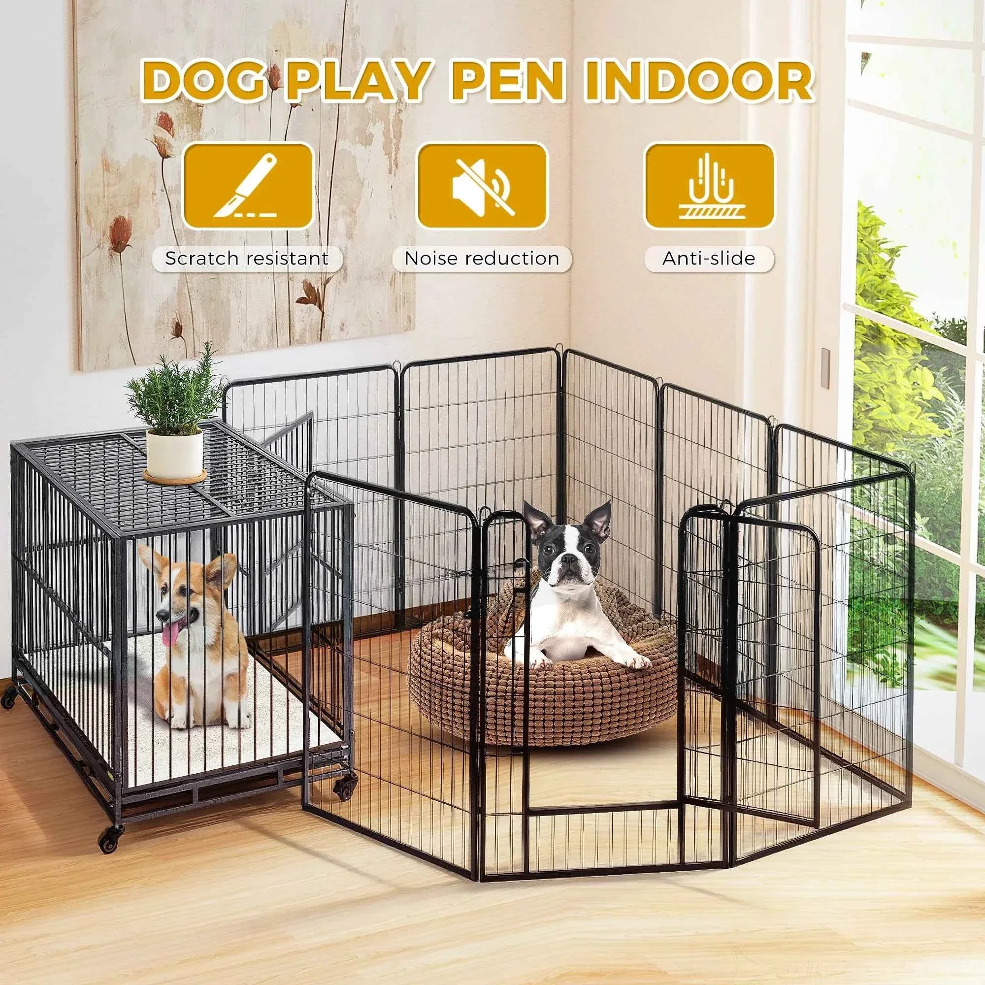 Foldable Dog Playpen with Door - Happy Tails - paws & love