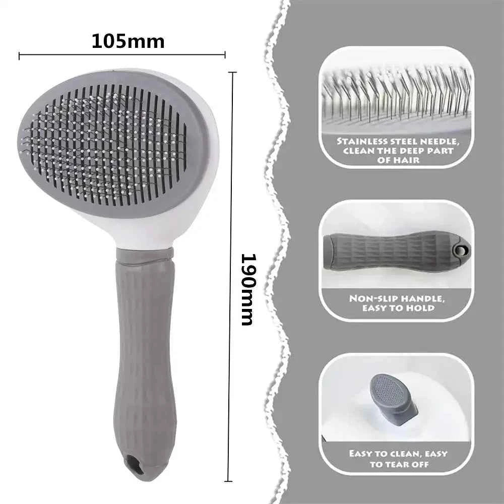 Pet Comb Automatic Hair Removal Comb Stainless Steel Needle Comb Cat
