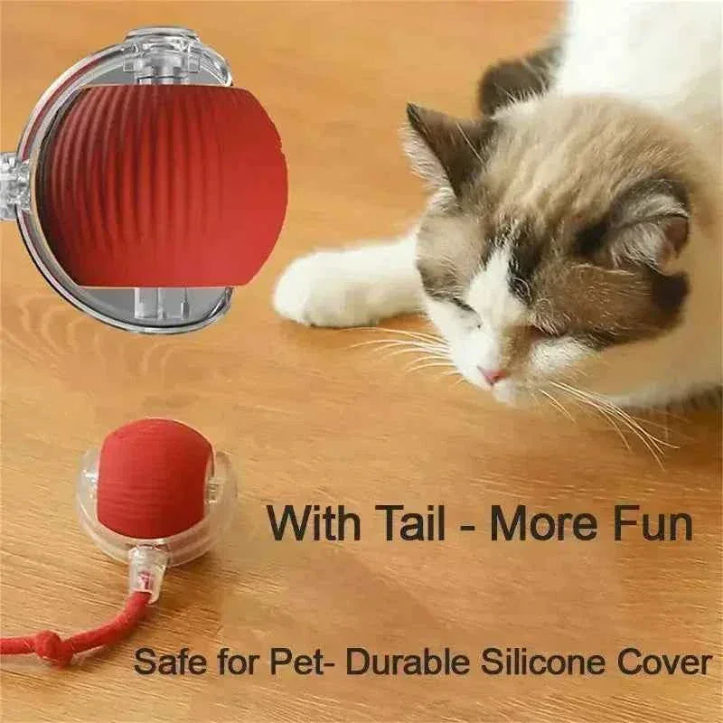 PurrfectPlay Rechargeable Cat Toy - Interactive Electric Rolling Ball with Simulated Tail for Endless Fun - Happy Tails - paws & love