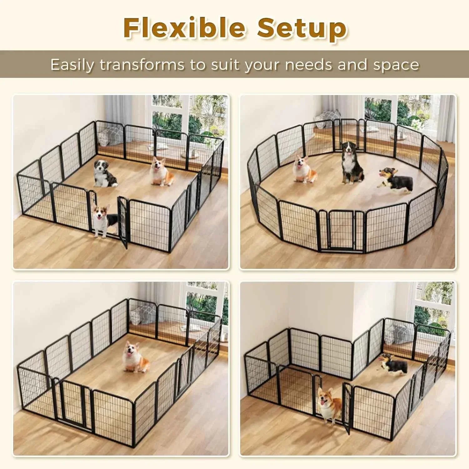 Foldable Dog Playpen with Door - Happy Tails - paws & love