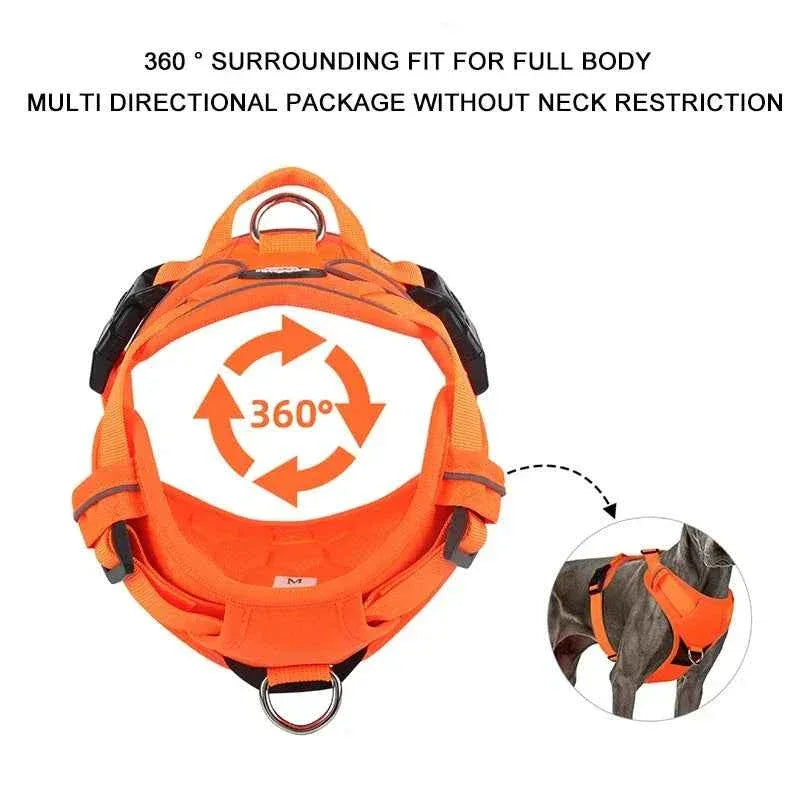 Naughty Dog Reflective No Pull Harness - Adjustable Safety Vest for Medium & Large Dogs, Perfect for Walking & Running - Happy Tails - paws & love