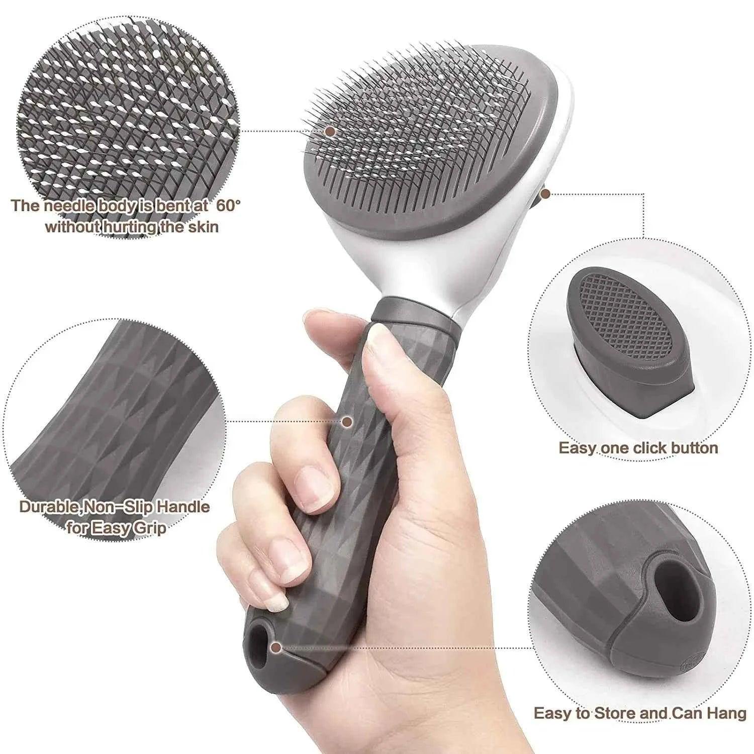 Self-Cleaning Pet Grooming Brush - Happy Tails - paws & love