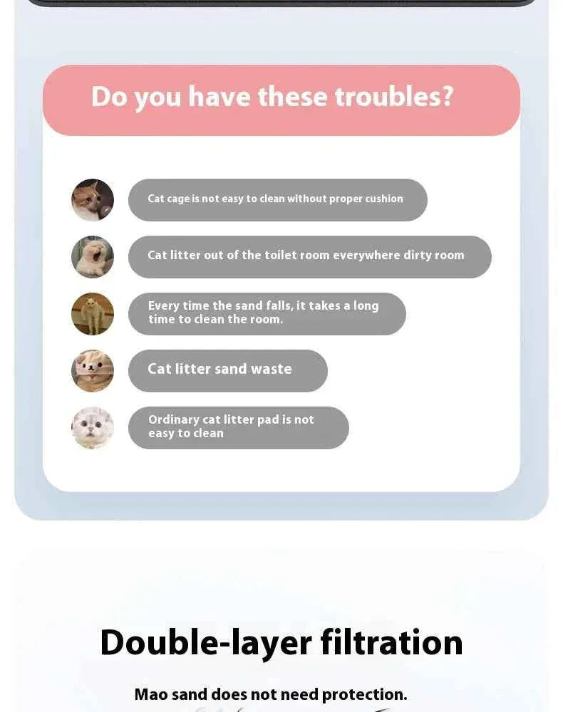 PawPal Large Cat Litter Mat - Happy Tails - paws & love