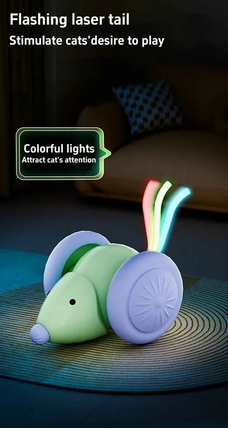 Electric Mouse Car Cat Toy - Interactive Play with Intelligent Obstacle Avoidance for Cats - Happy Tails - paws & love