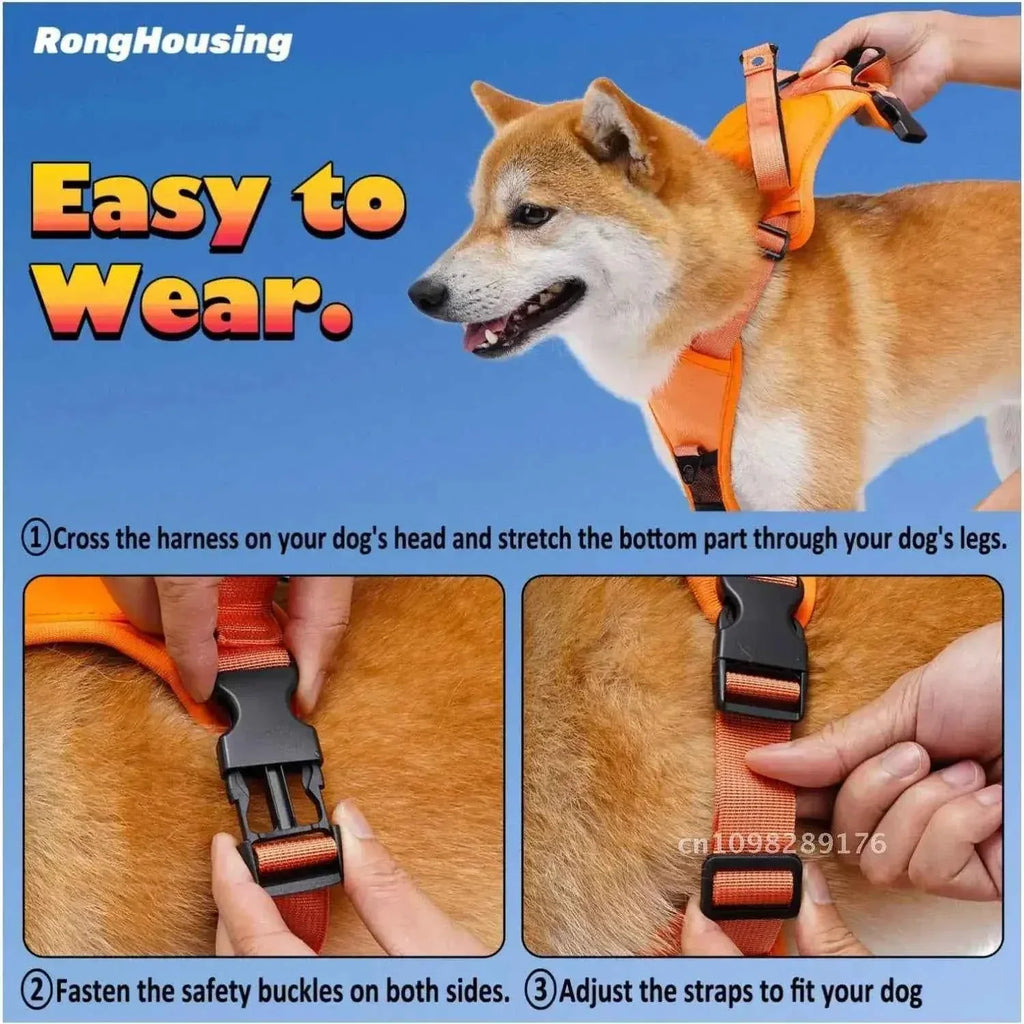 PetPal Retractable Dog Harness and Leash Set - Automatic Anti-Burst Adjustable Breathable Tangle-Free Design - Happy Tails - paws & love