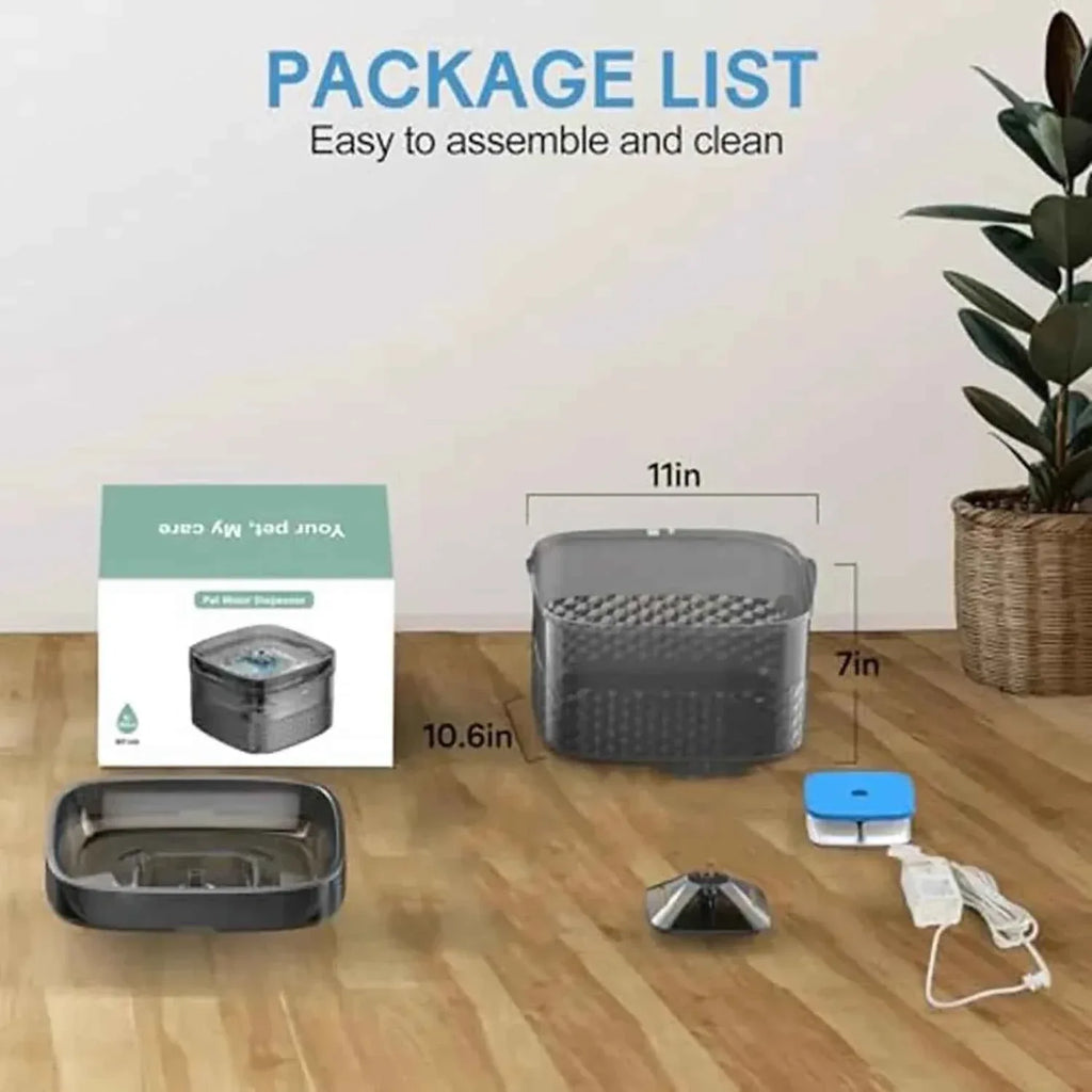 Pet Water Fountain - 2.4 Gallon Capacity - Happy Tails - paws & love