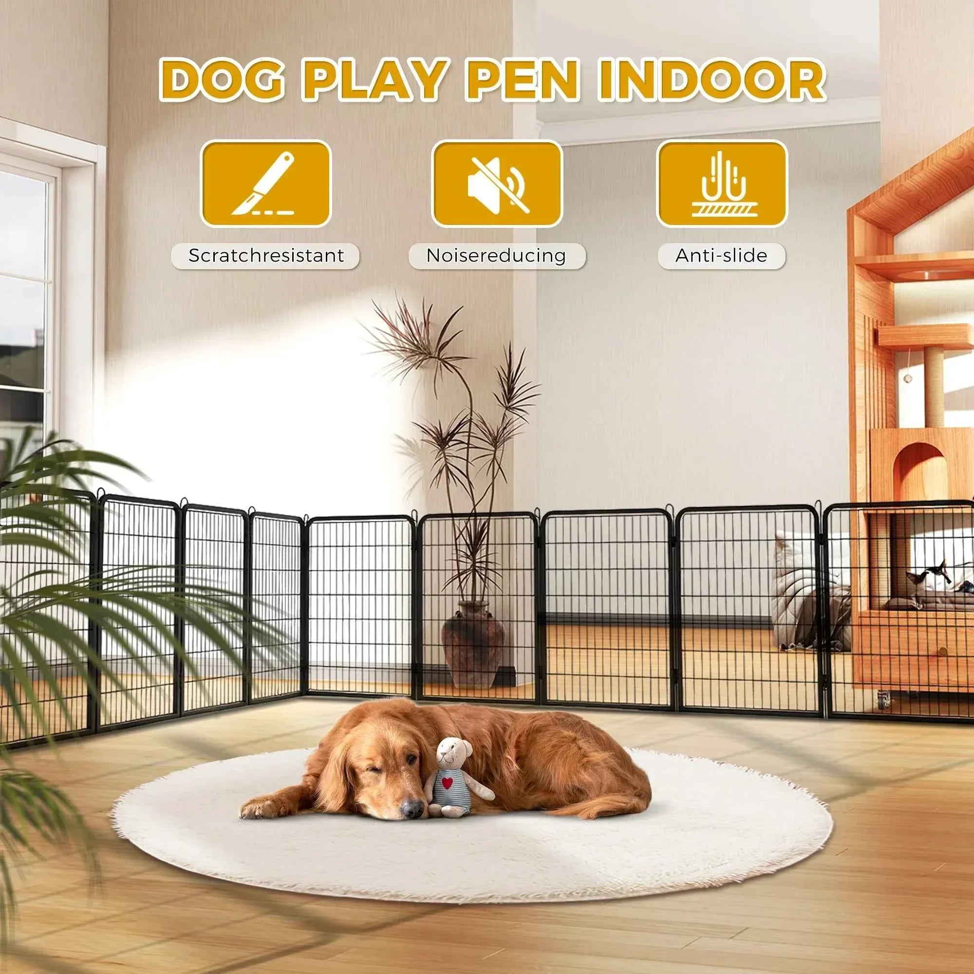Foldable Dog Playpen with Door - Happy Tails - paws & love