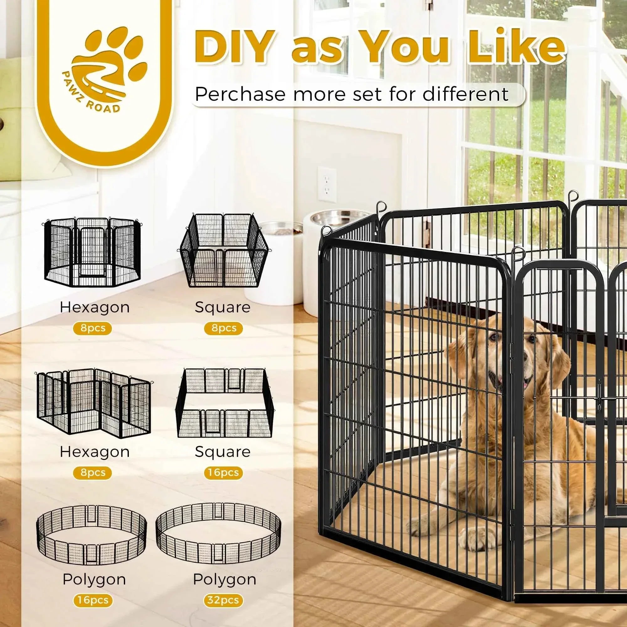 Foldable Dog Playpen with Door - Happy Tails - paws & love