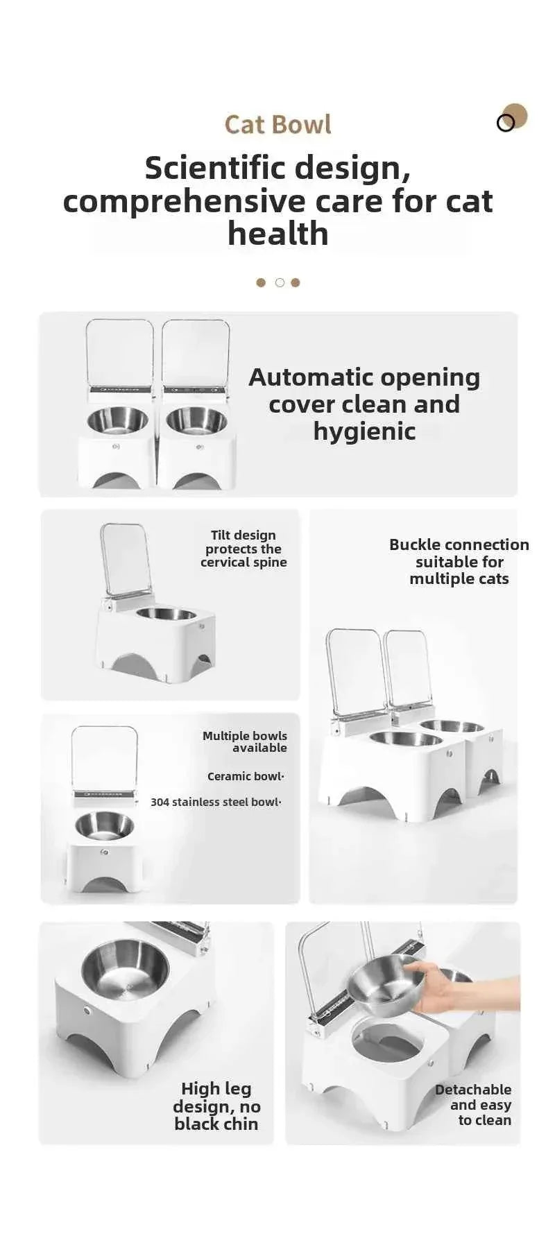 PawTech Automatic Pet Feeder – Detachable, Safe, Plug-in Design with Sensing Lid - Happy Tails - paws & love