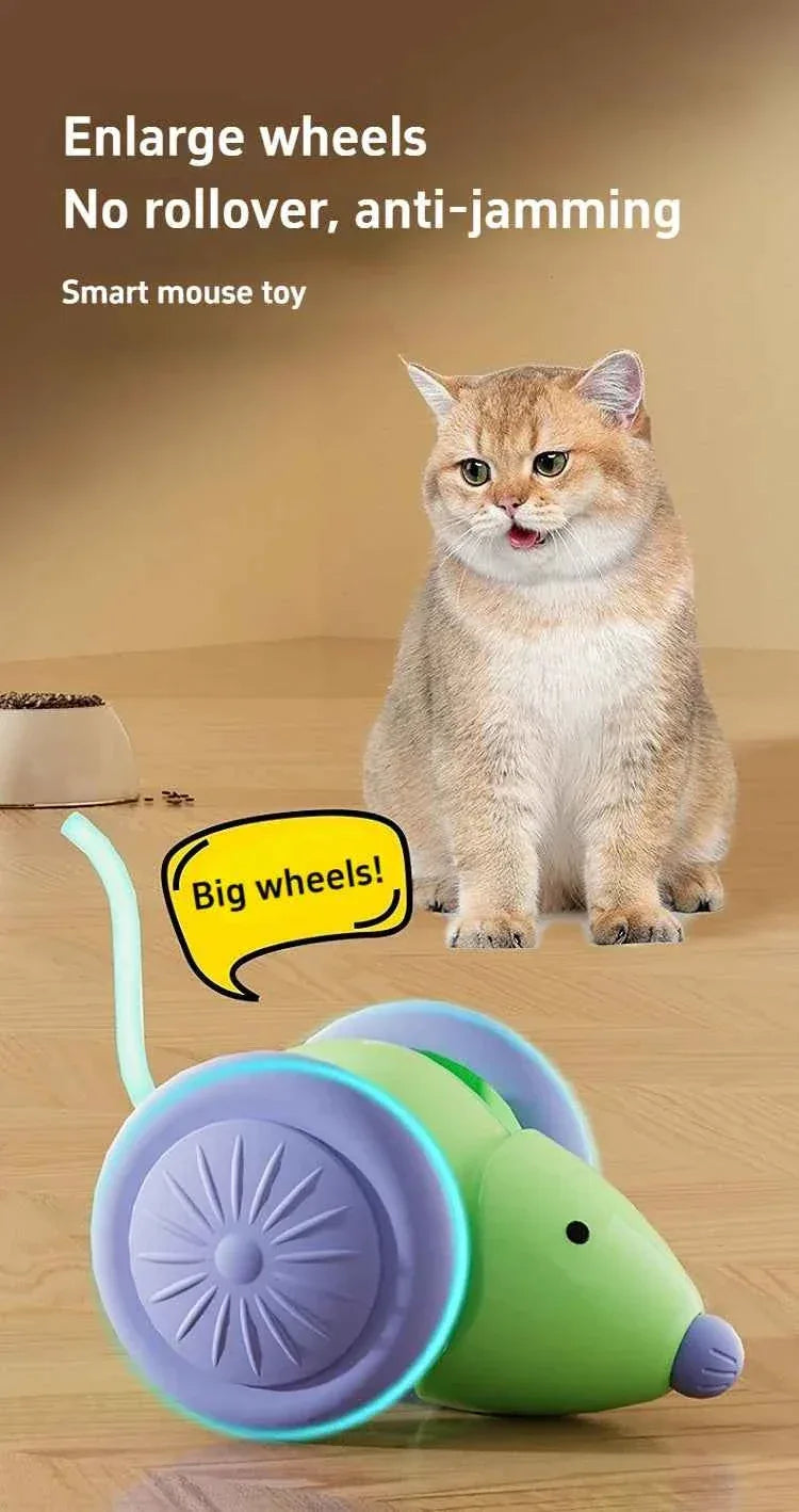 Electric Mouse Car Cat Toy - Interactive Play with Intelligent Obstacle Avoidance for Cats - Happy Tails - paws & love