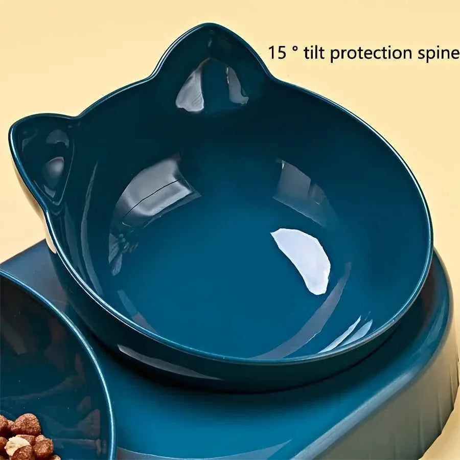 3-in-1 Tilted Cat Bowl - Happy Tails - paws & love