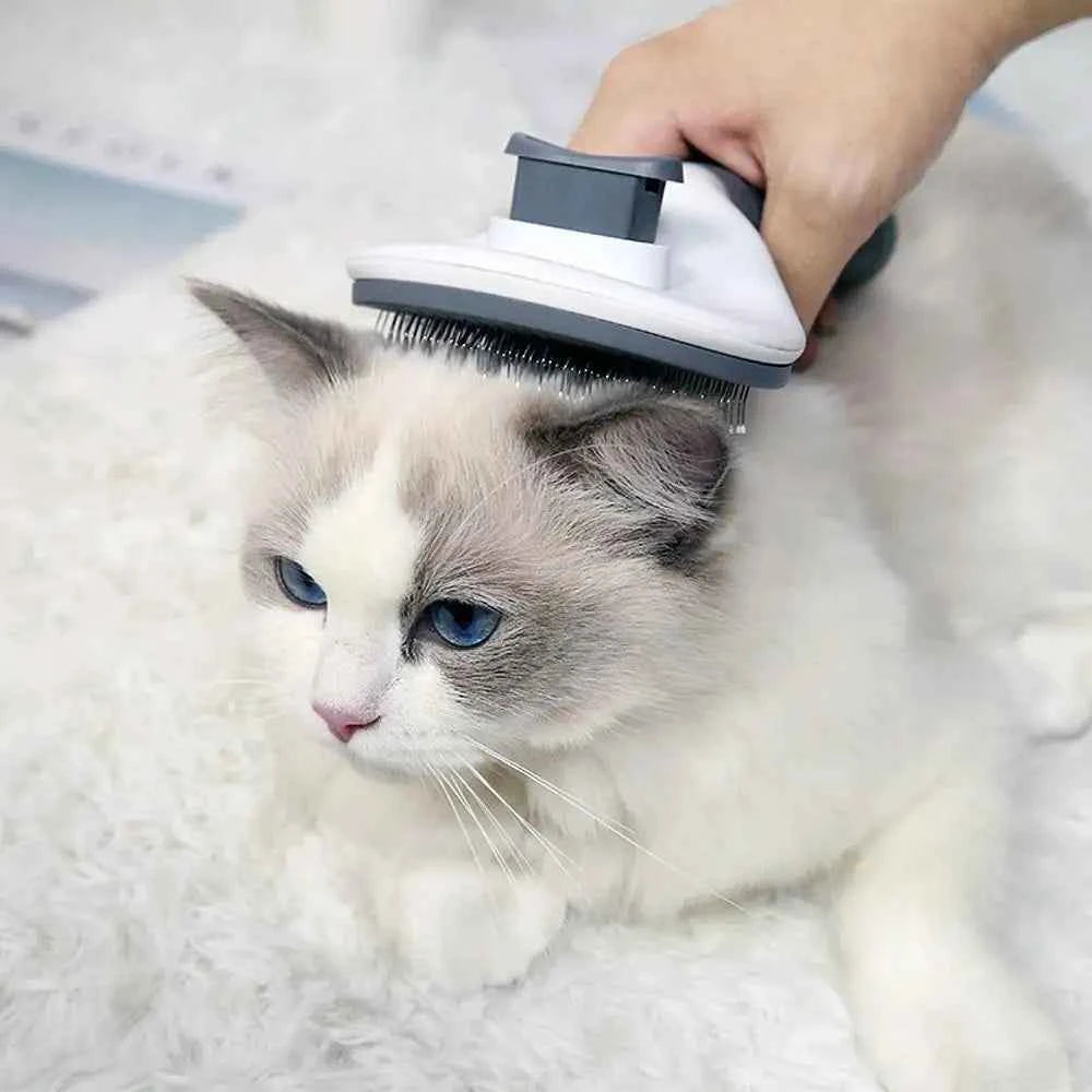 Pet Comb Automatic Hair Removal Comb Stainless Steel Needle Comb Cat