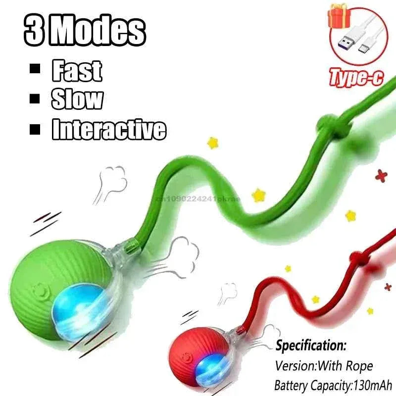 Feline Frenzy Interactive Cat Toy - Rechargeable Rolling Ball with Faux Tail for Ultimate Pet Training Fun - Happy Tails - paws & love