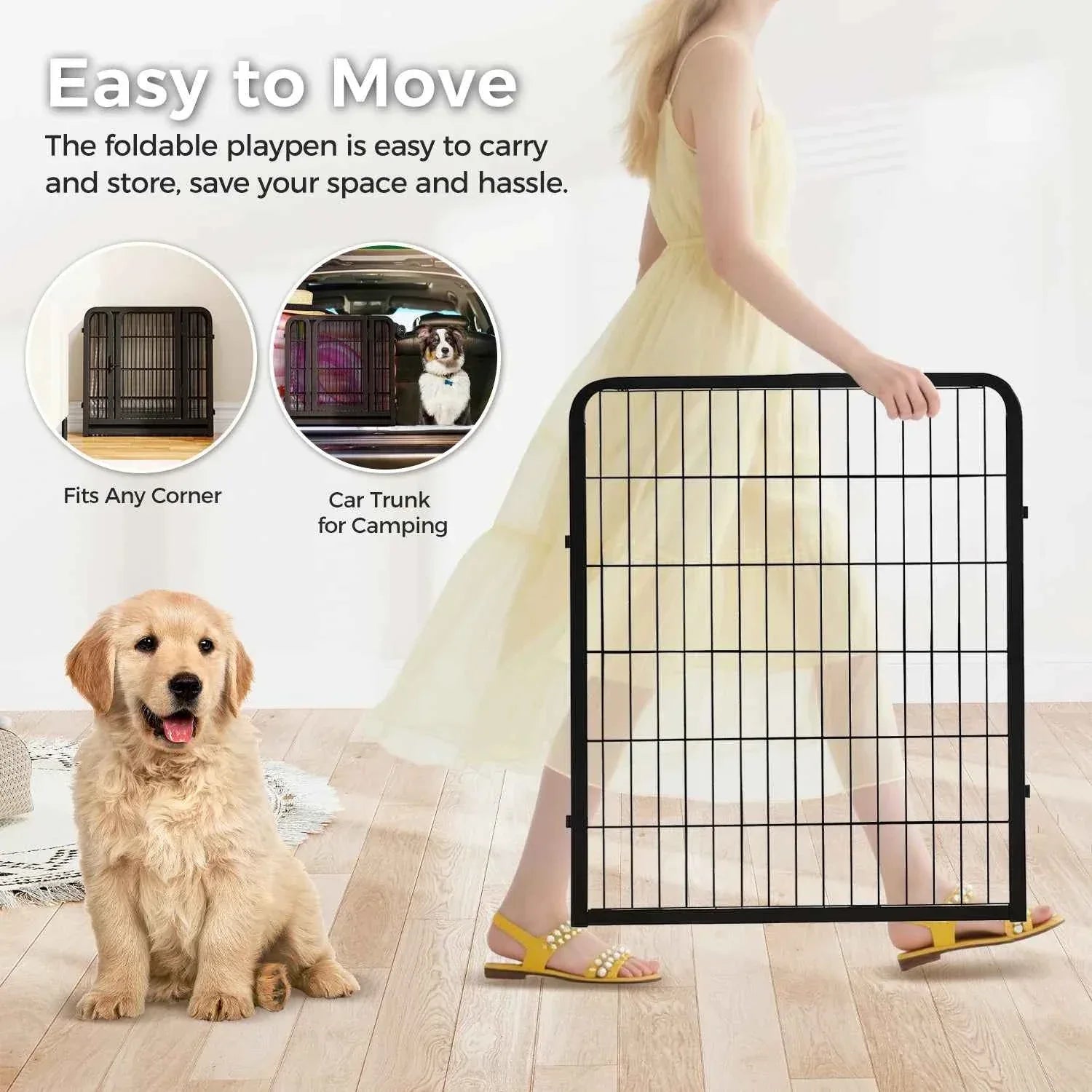 Foldable Dog Playpen with Door - Happy Tails - paws & love