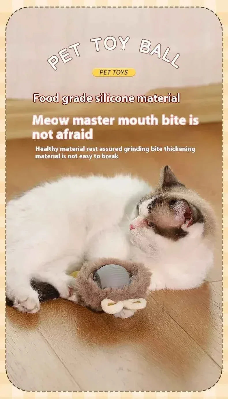 PurrfectPlay Rechargeable Cat Toy - Interactive Electric Rolling Ball with Simulated Tail for Endless Fun - Happy Tails - paws & love