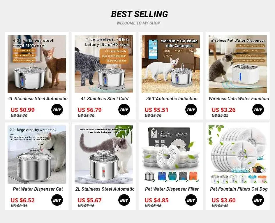 Pet Water Fountain - 2.4 Gallon Capacity - Happy Tails - paws & love