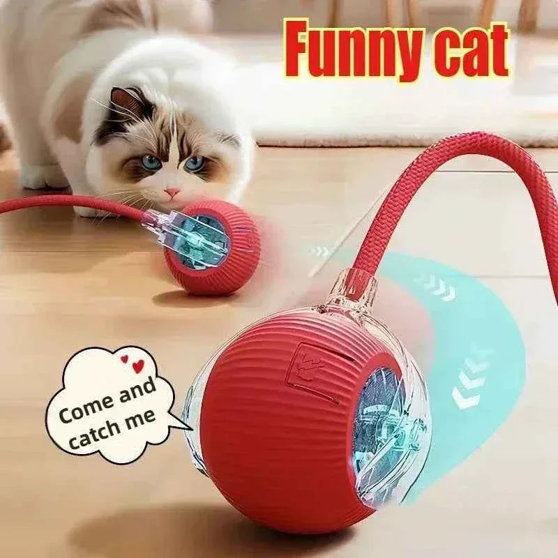 PurrfectPlay Rechargeable Cat Toy - Interactive Electric Rolling Ball with Simulated Tail for Endless Fun - Happy Tails - paws & love