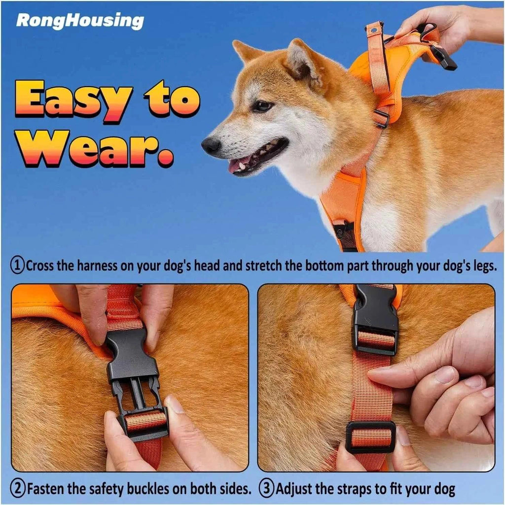 PetPal Retractable Dog Harness and Leash Set - Automatic Anti-Burst Adjustable Breathable Tangle-Free Design - Happy Tails - paws & love