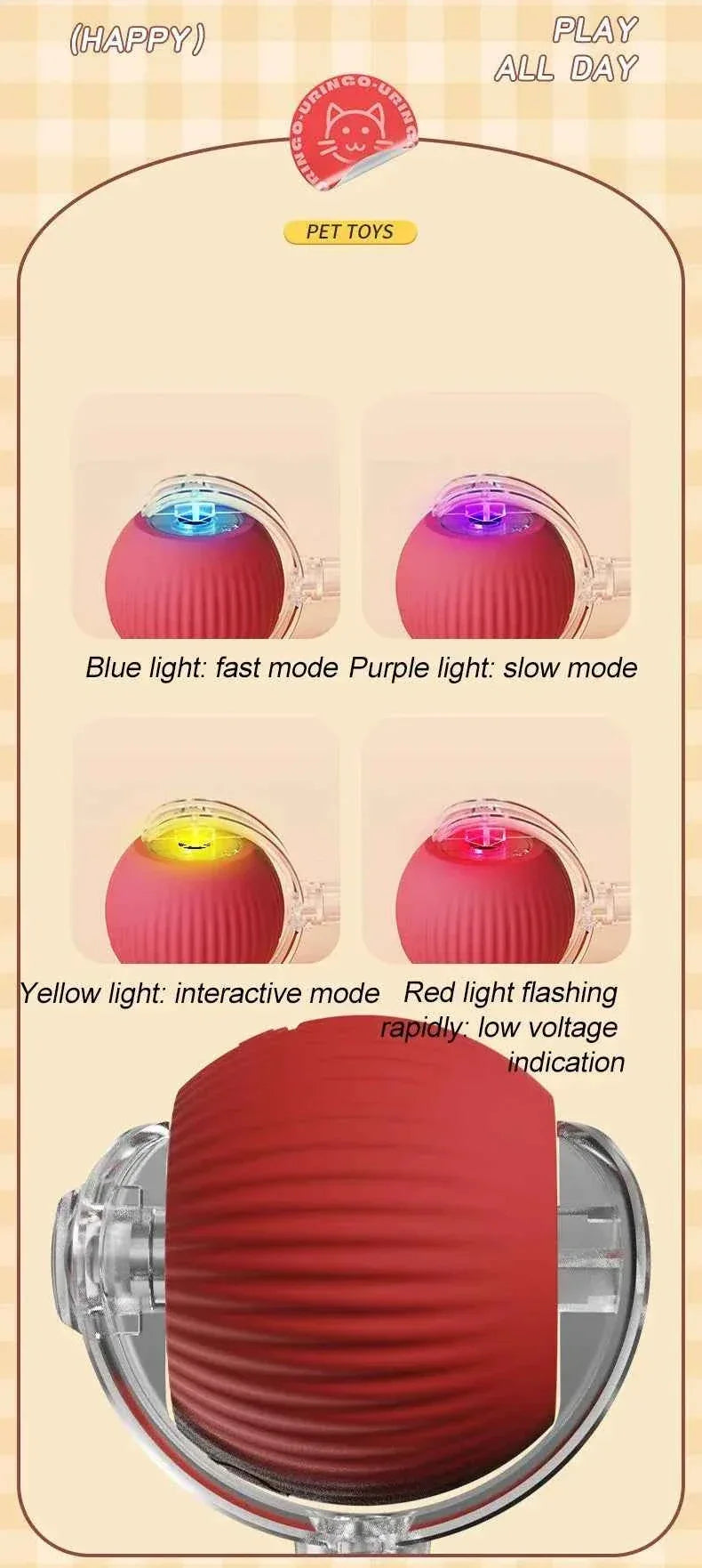 SmartPaw Interactive Dog Toy Ball - USB Rechargeable, Automatic Bouncing, Fun for Dogs & Cats - Perfect Birthday Gift! - Happy Tails - paws & love