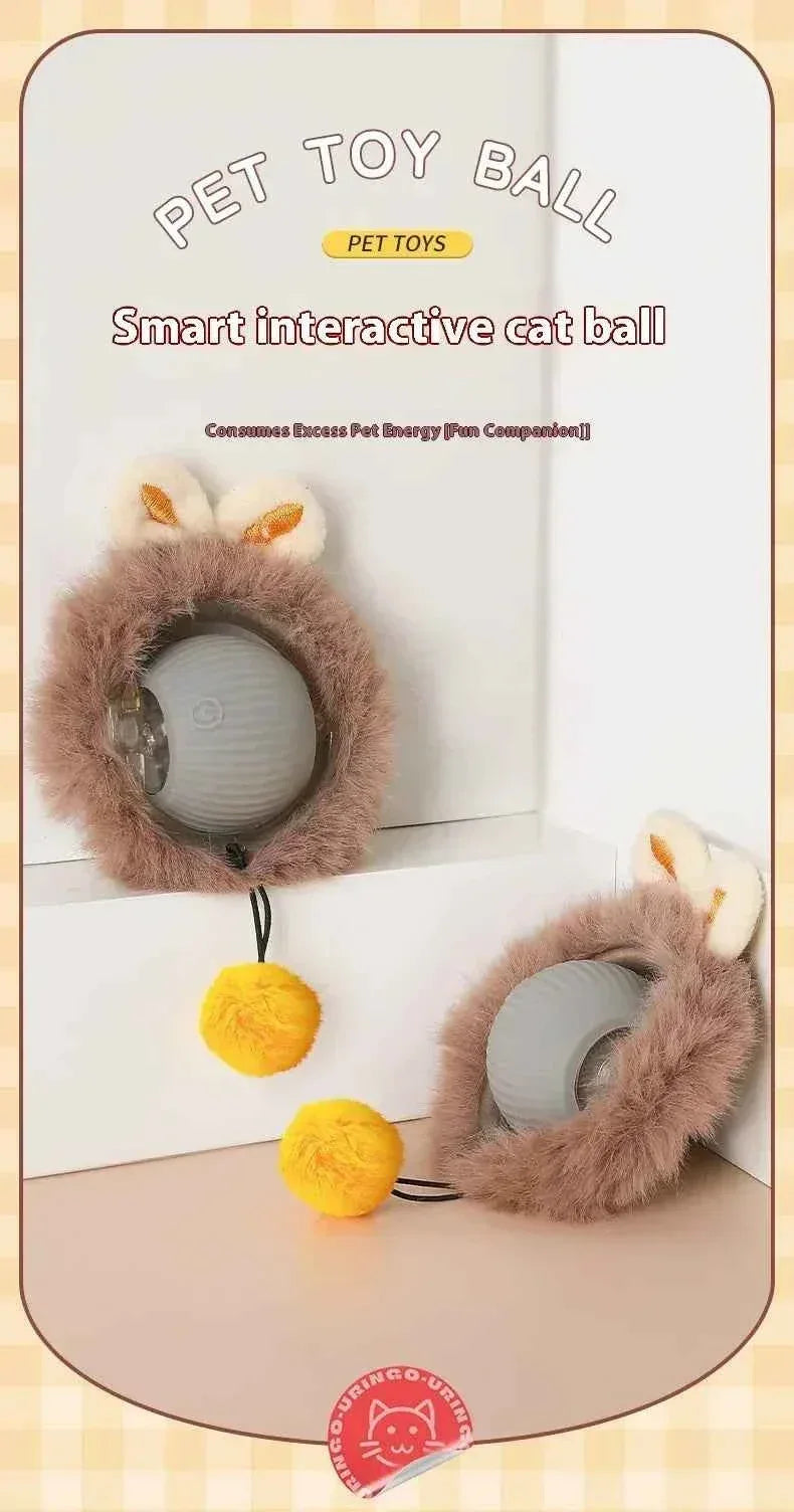 PurrfectPlay Rechargeable Cat Toy - Interactive Electric Rolling Ball with Simulated Tail for Endless Fun - Happy Tails - paws & love