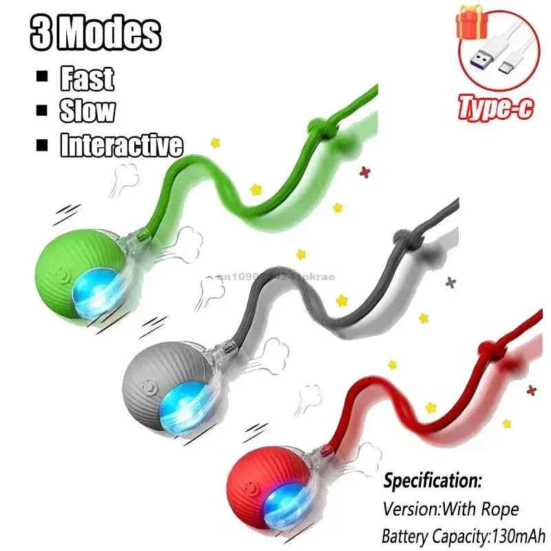 Feline Frenzy Interactive Cat Toy - Rechargeable Rolling Ball with Faux Tail for Ultimate Pet Training Fun - Happy Tails - paws & love