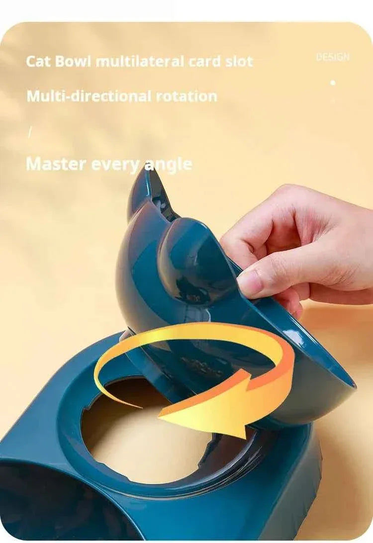 3-in-1 Tilted Cat Bowl - Happy Tails - paws & love