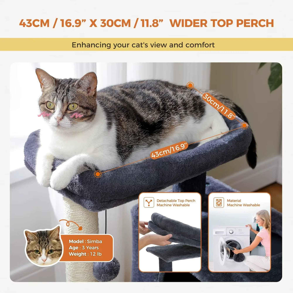 Cat Tree for Large Cats - Spacious and Durable Design for Play and Relaxation - Happy Tails - paws & love