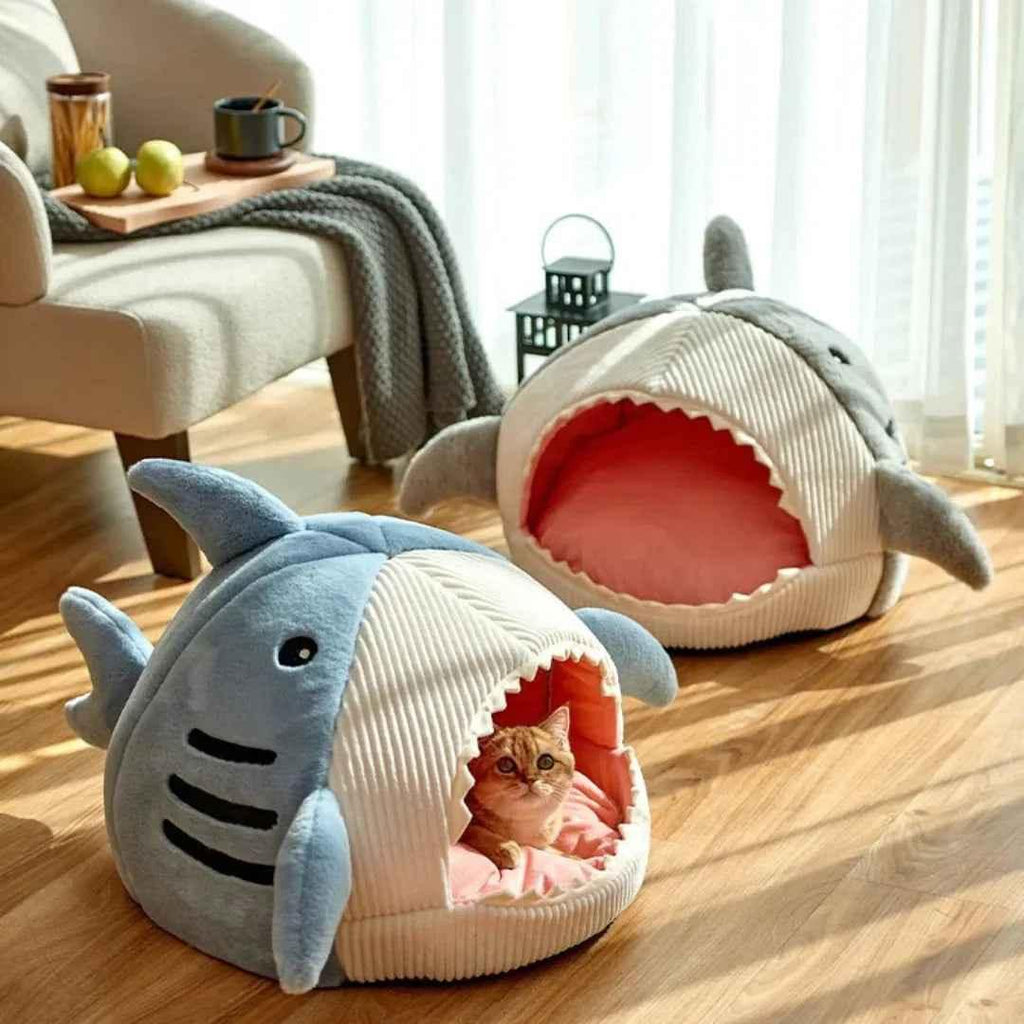 Shark Pet Bed - Plush Design - Happy Tails - paws & love