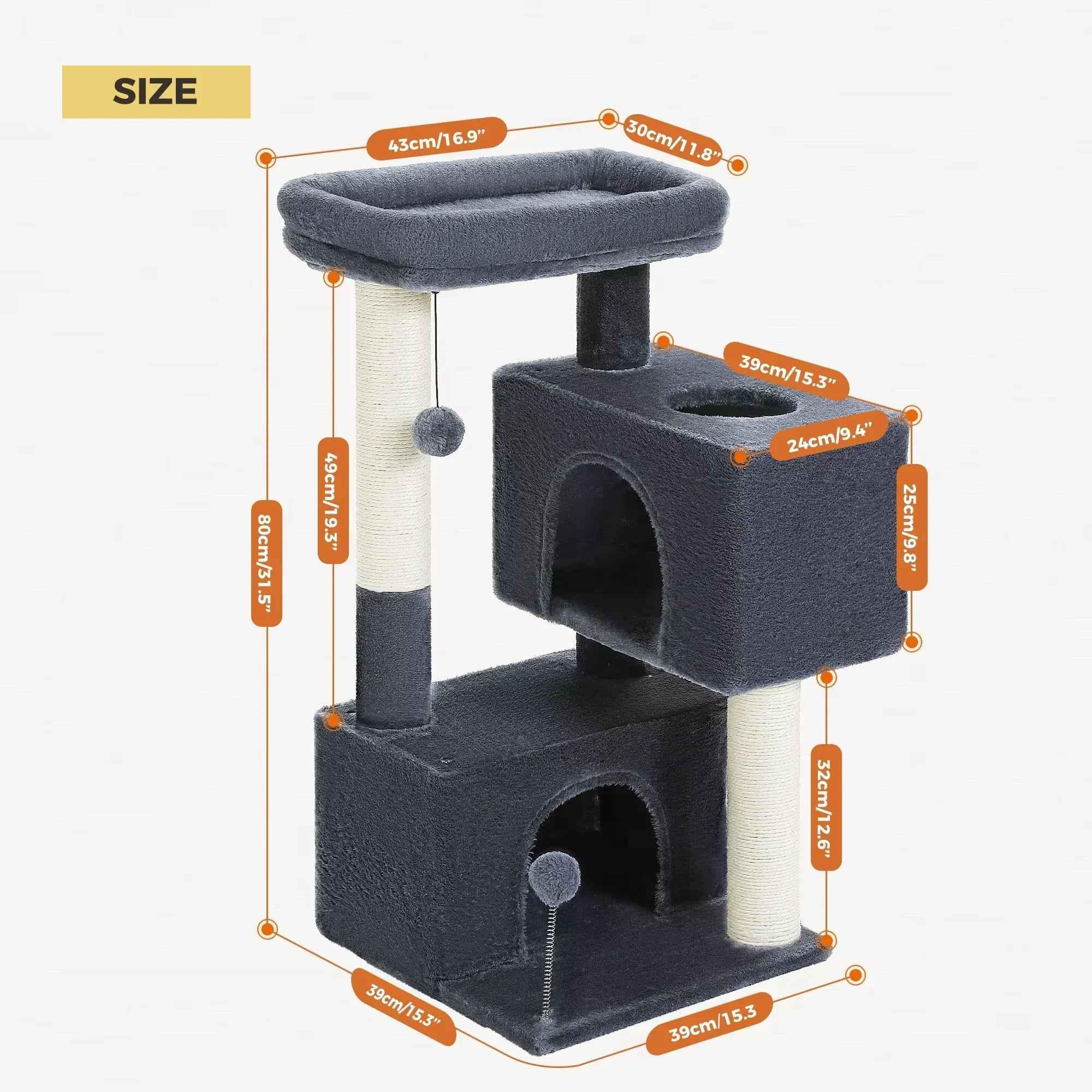 Cat Tree for Large Cats - Spacious and Durable Design for Play and Relaxation - Happy Tails - paws & love