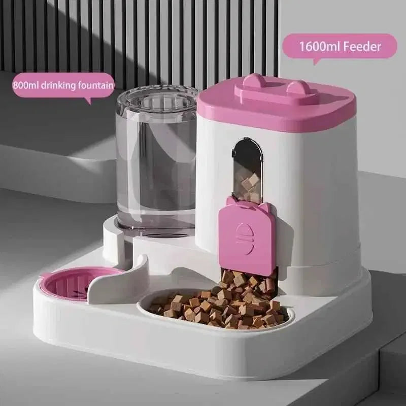 Large Capacity Pet Feeder with Water Dispenser - Happy Tails - paws & love