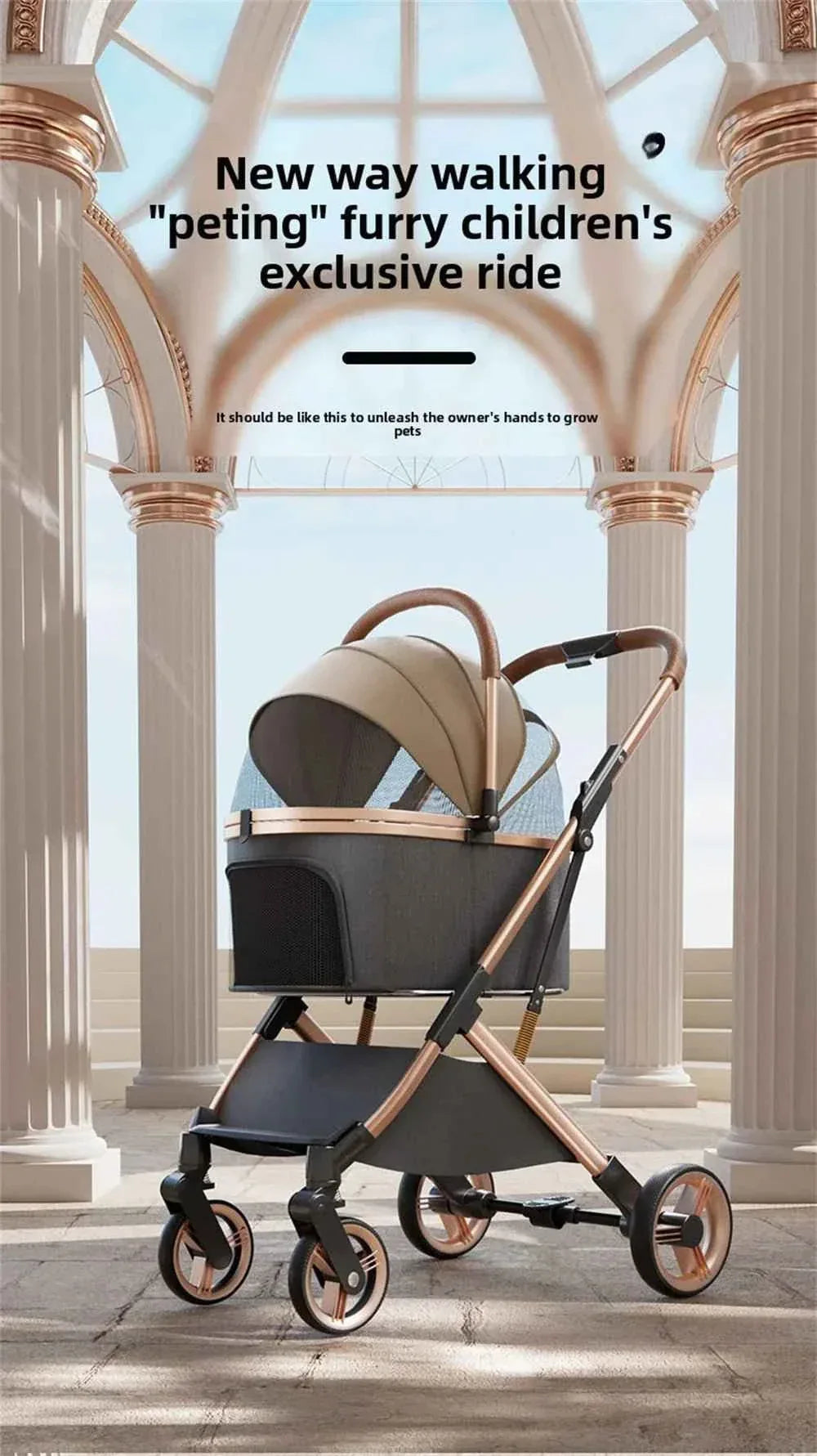 Detachable Pet Stroller for Dog Cat - Happy Tails