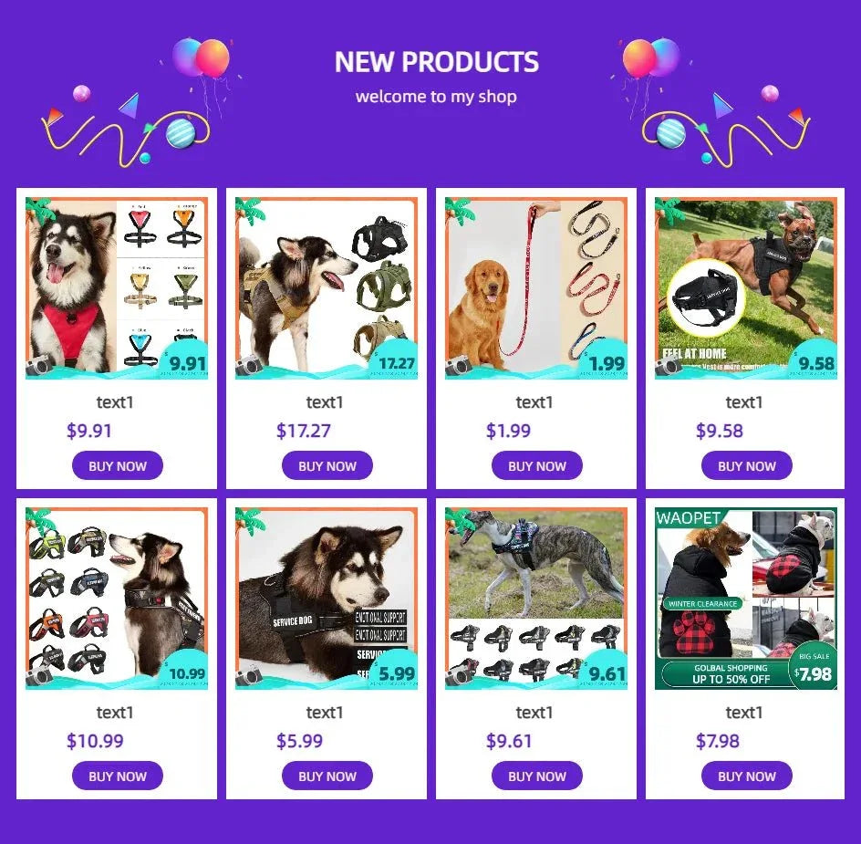 Adjustable Pet Harness - Happy Tails - paws & love