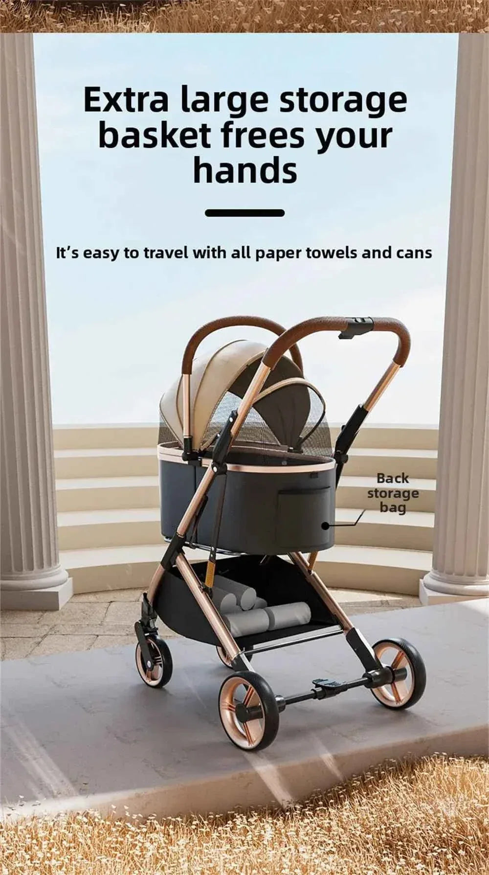 Detachable Pet Stroller for Dog Cat - Happy Tails