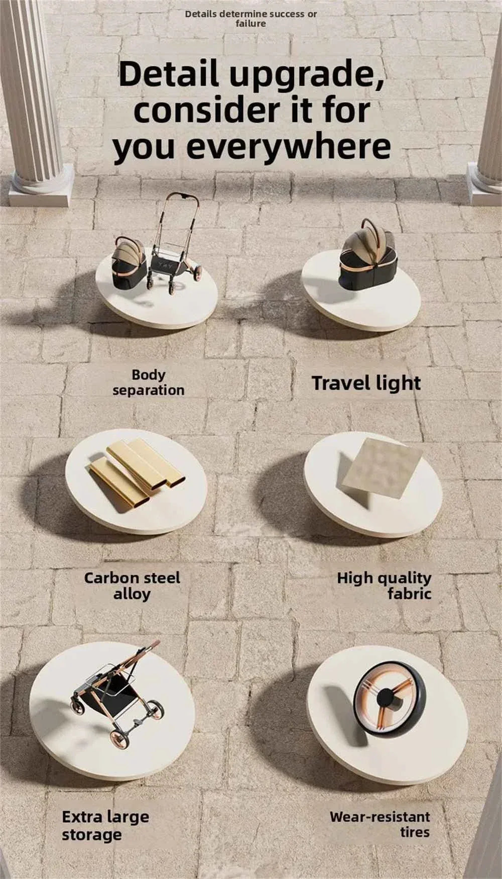 Detachable Pet Stroller for Dog Cat - Happy Tails