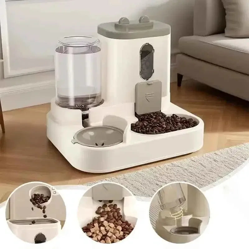 Large Capacity Pet Feeder with Water Dispenser - Happy Tails - paws & love