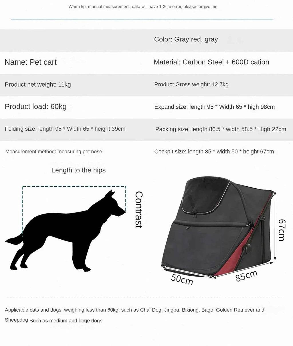 Pet Stroller for Dogs and Cats - Happy Tails