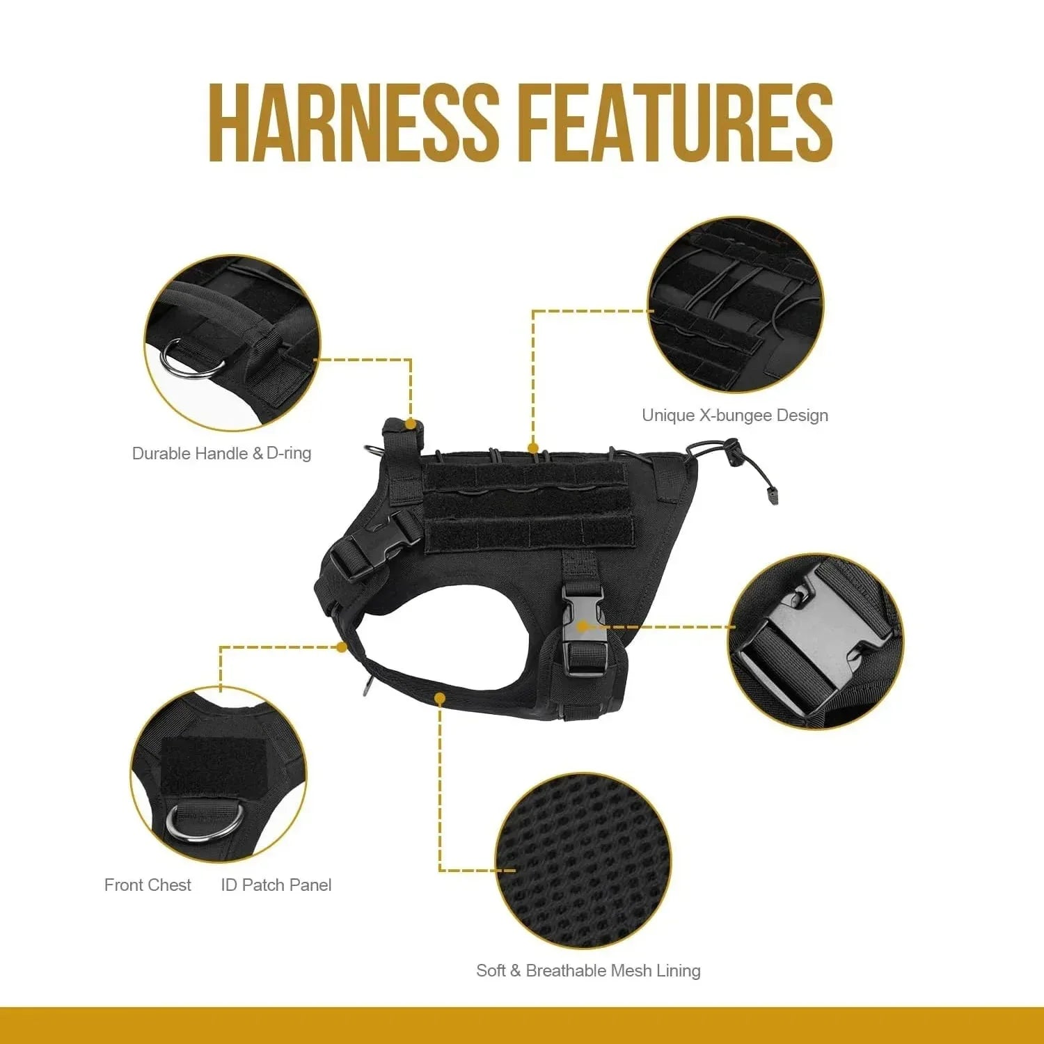 No-Pull Service Dog Vest - Happy Tails